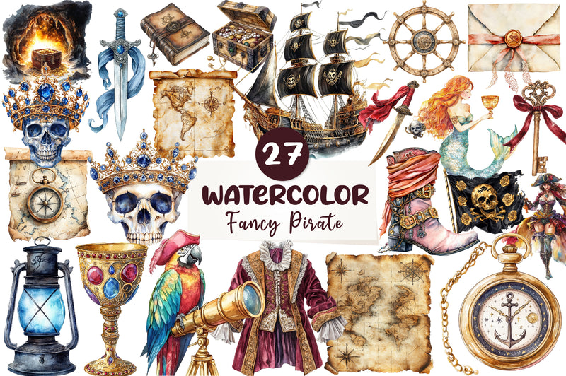 Fancy Pirate Core Clipart Bundle - CraftNest - Digital Crafting and Art
