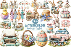 Vintage 1950 Easter Clipart Bundle 1 - CraftNest - Digital Crafting and Art