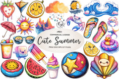 Abstracts Cute Summer Clipart Bundle - CraftNest - Digital Crafting and Art