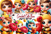 Crochet Cute Bee Clipart Bundle