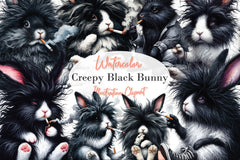 Creepy Black Bunny Clipart Bundle - CraftNest - Digital Crafting and Art