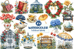 Beautiful Victorian Spring Clipart Bundle - CraftNest - Digital Crafting and Art