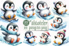 Ice Penguin Clipart Bundle