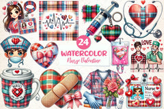 Nurse Valentine Clipart Bundle - CraftNest - Digital Crafting and Art
