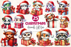 Christmas Animals Gift Box Clipart Bundle - CraftNest - Digital Crafting and Art