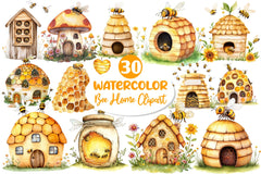 Bee Home Clipart Bundle 2 - CraftNest - Digital Crafting and Art