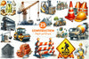 Construction Vehicle And Element Clipart Bundle
