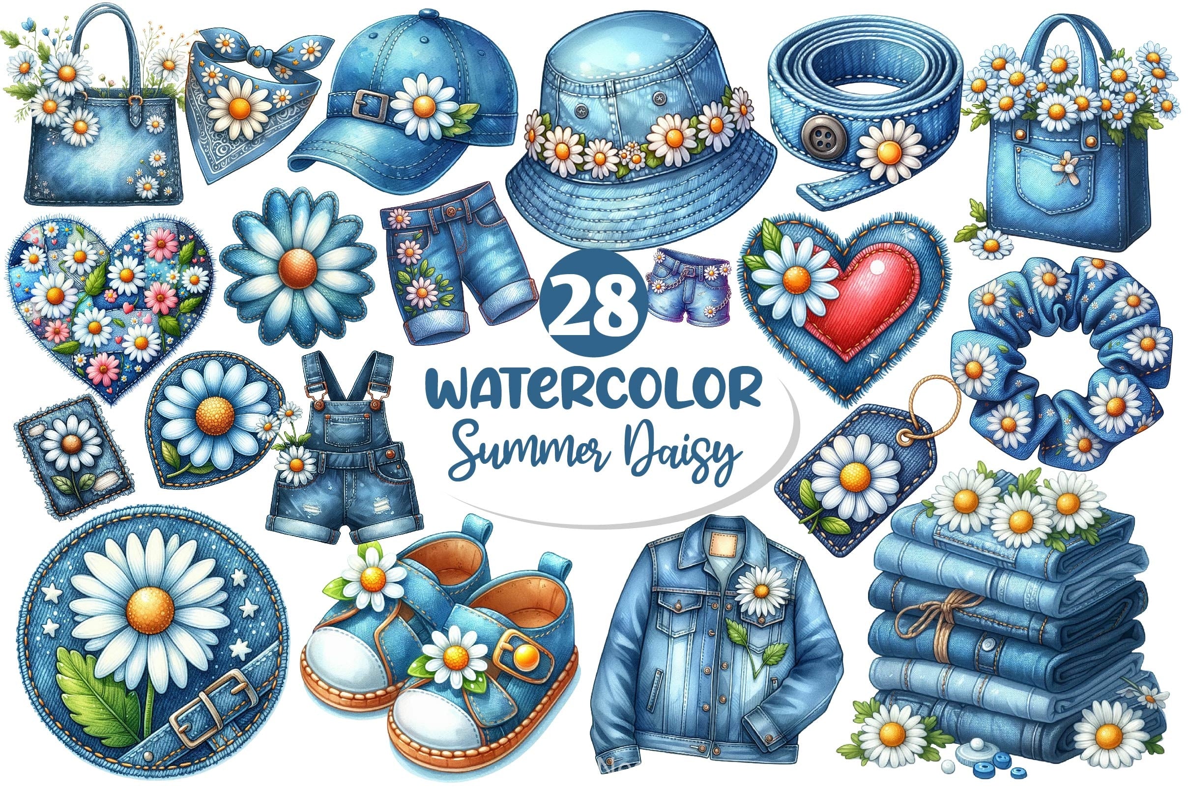 Summer Daisy Clipart Bundle - CraftNest - Digital Crafting and Art