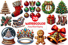 Leopard Print Christmas Clipart Bundle - CraftNest - Digital Crafting and Art