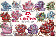 Sleigh Sparkling Xmas Clipart Bundle - CraftNest - Digital Crafting and Art