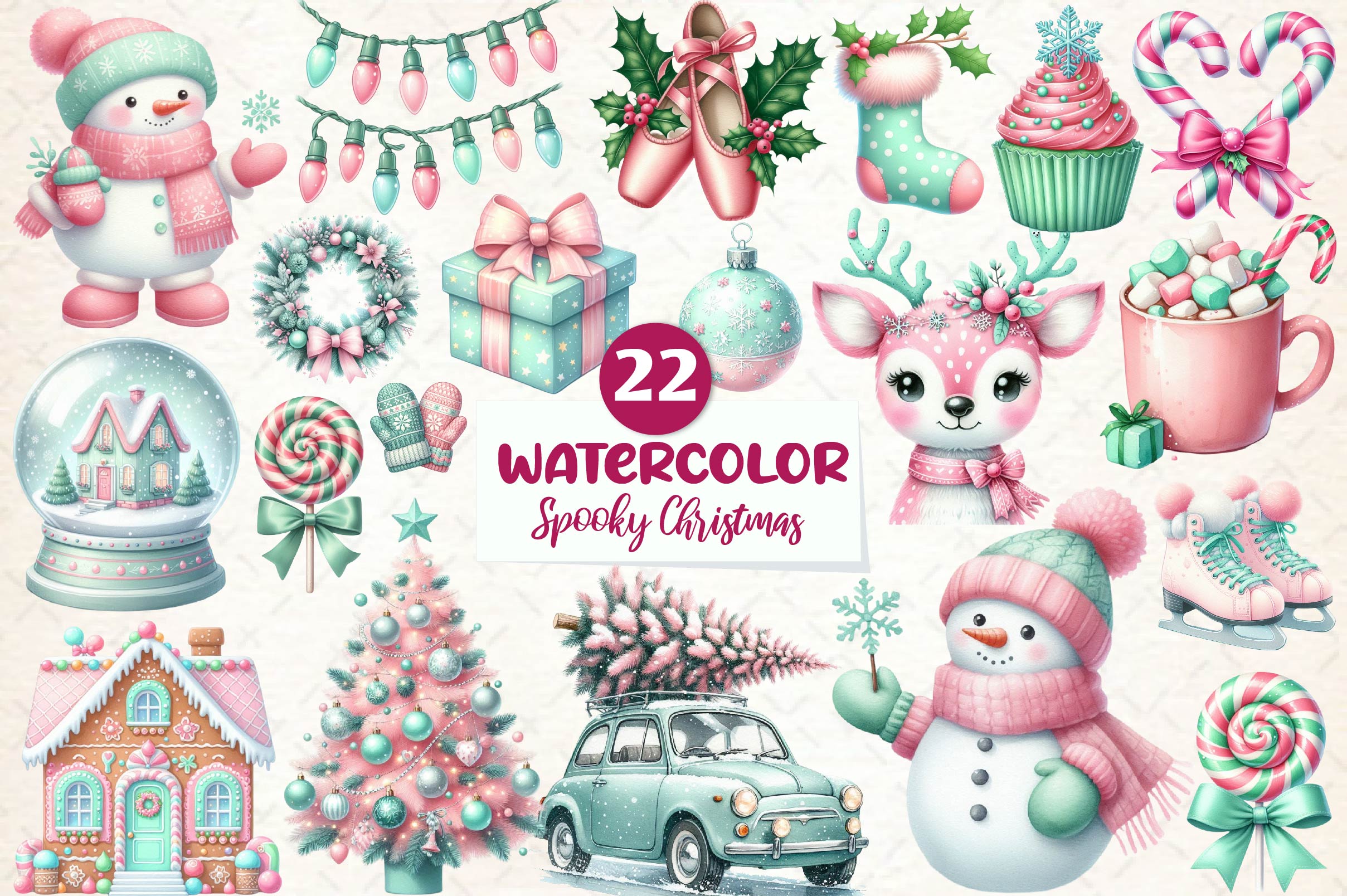 Mint Christmas Clipart Bundle - CraftNest - Digital Crafting and Art