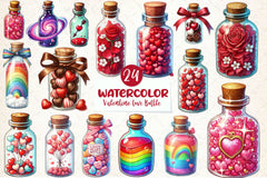 Love Bottle Valentines Day Clipart Bundle1 - CraftNest - Digital Crafting and Art