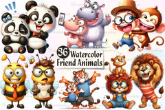 Funny Best Friend Animals Clipart Bundle - CraftNest - Digital Crafting and Art