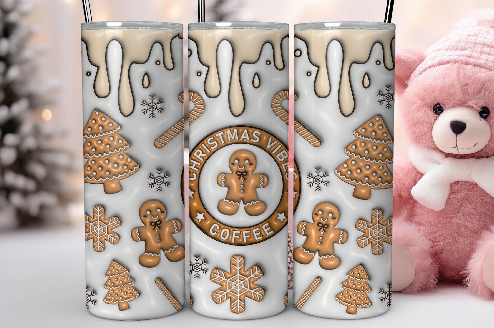 3D Christmas Inflated Tumbler Bundle 5 - CraftNest - Digital Crafting and Art