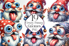 Crazy Funny Gnomes Clipart Bundle - CraftNest - Digital Crafting and Art