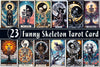 Funny Skeleton Tarot Cards Clipart Bundle