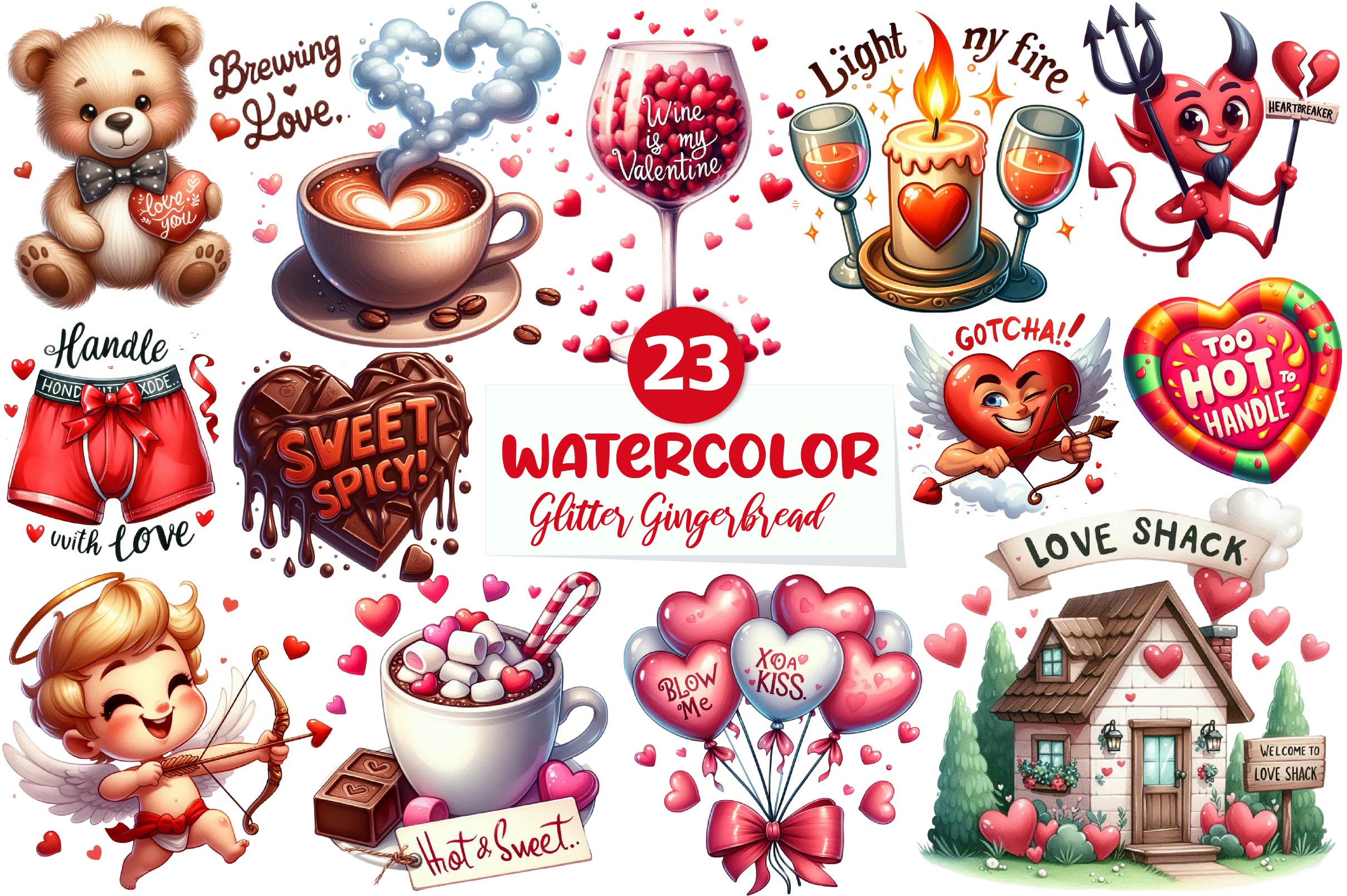 Funny Sexy Valentine Clipart Bundle - CraftNest - Digital Crafting and Art