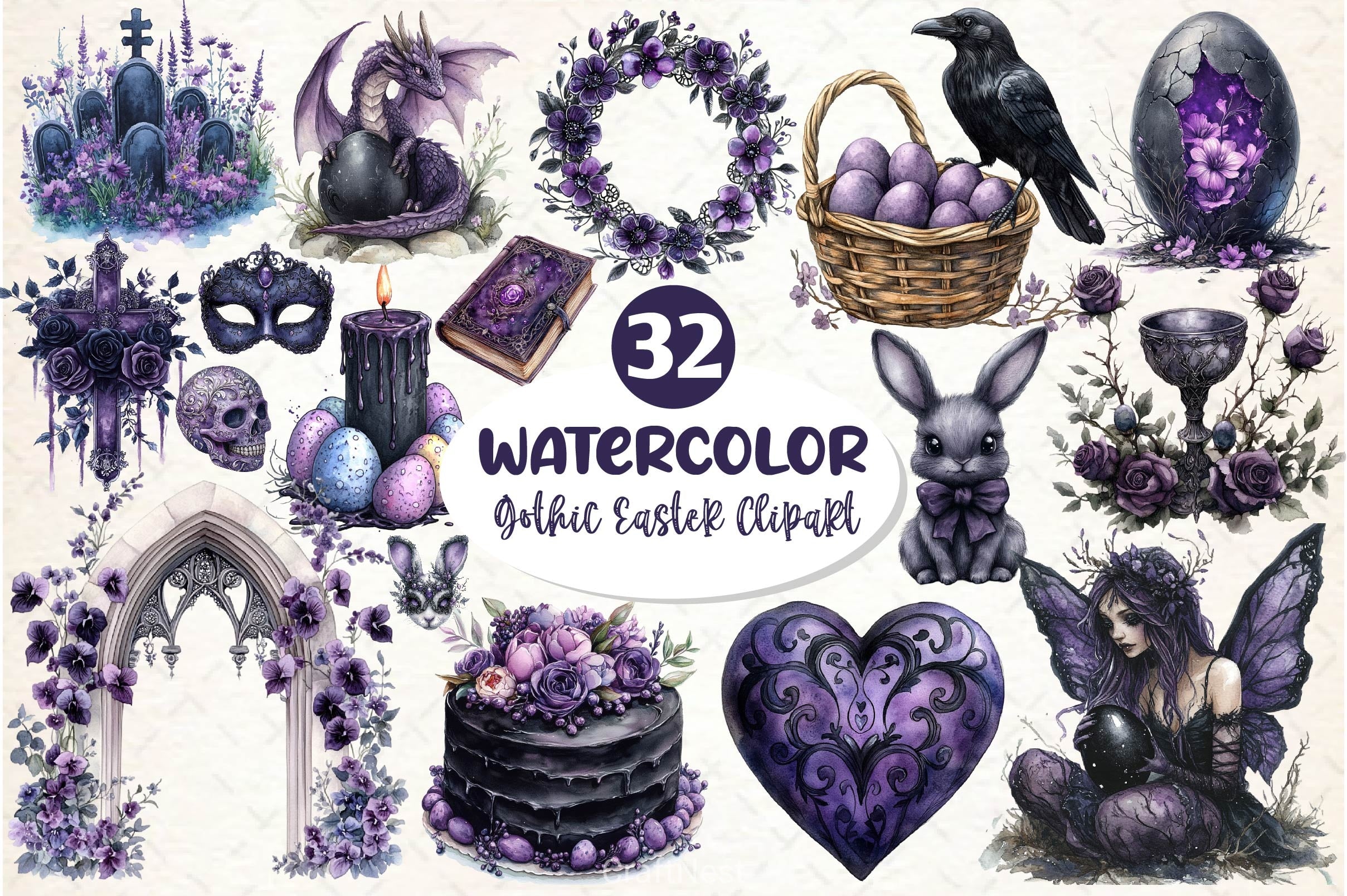 Gothic Easter Clipart Bundle 4 - CraftNest - Digital Crafting and Art
