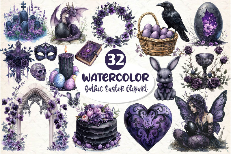 Gothic Easter Clipart Bundle 4 - CraftNest - Digital Crafting and Art