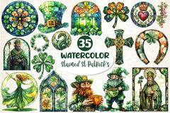 Stained Glass St Patricks Clipart Bundle - CraftNest - Digital Crafting and Art