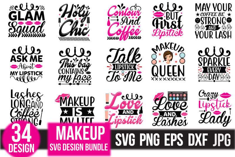 Makeup SVG Bundle 8 - CraftNest - Digital Crafting and Art