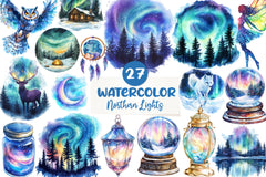 Enchanted Northern Lights Clipart Bundle - CraftNest - Digital Crafting and Art