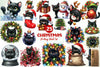 Peeking Christmas Black Cat Clipart Bundle