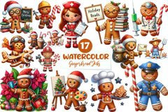 Christmas Gingerbread Jobs Clipart Bundle - CraftNest - Digital Crafting and Art