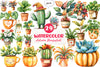 Positive Autumn Houseplant Clipart Bundle