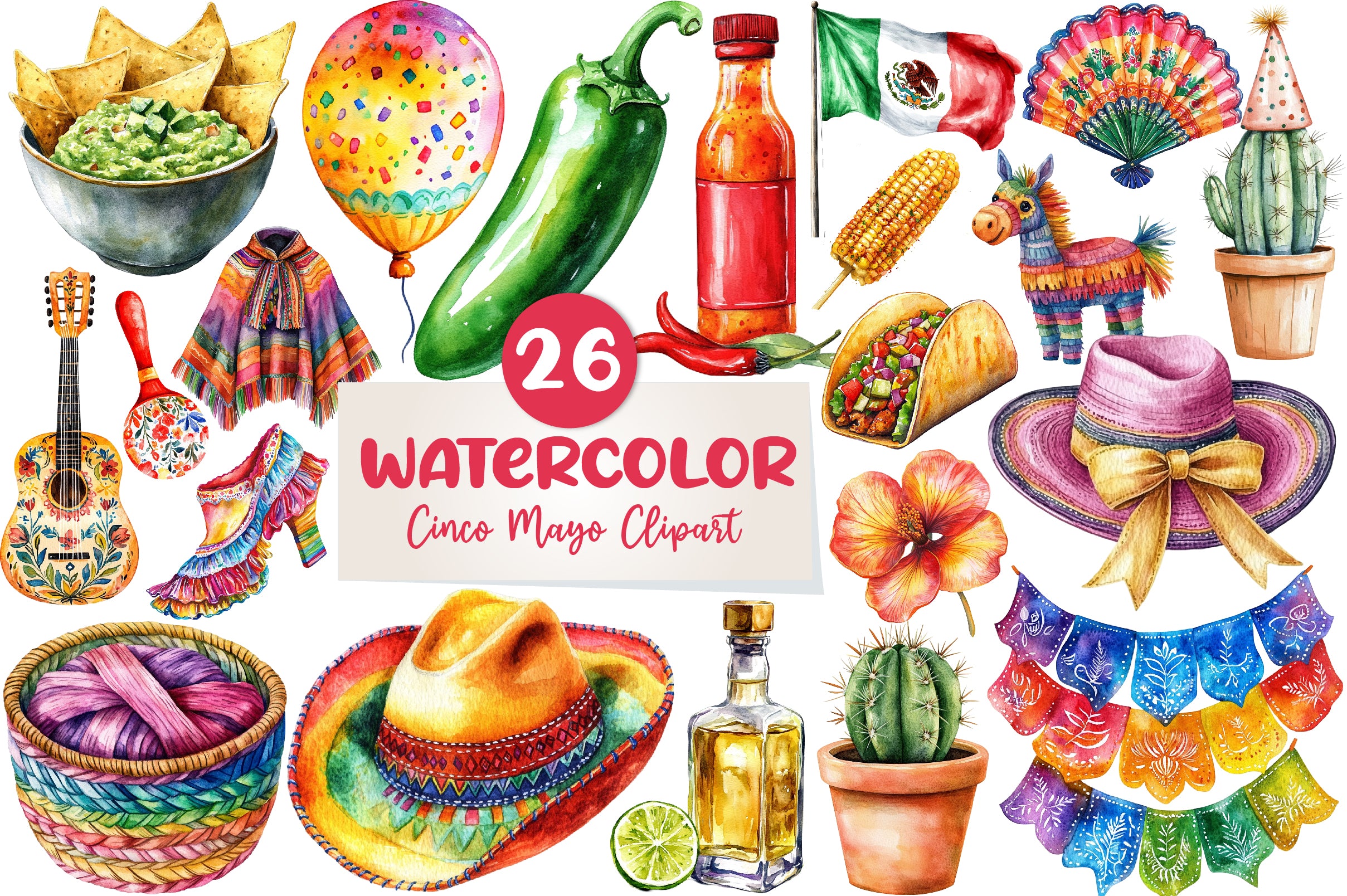 Cinco De Mayo Clipart Bundle 1 - CraftNest - Digital Crafting and Art
