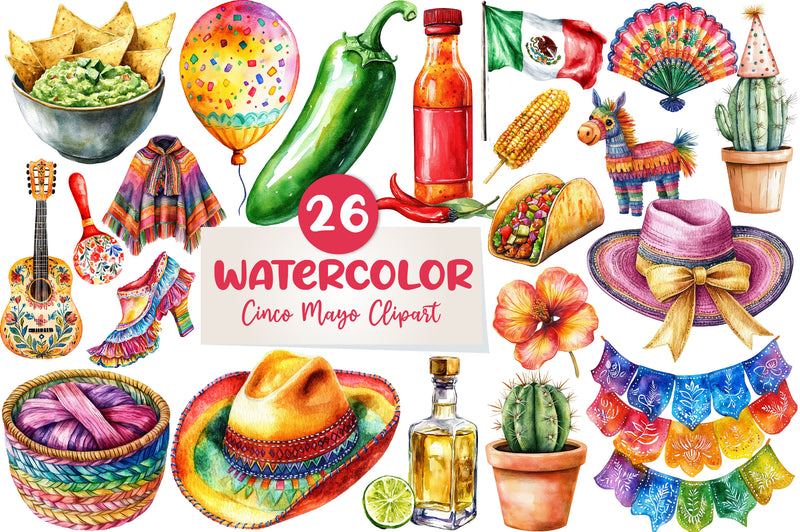 Cinco De Mayo Clipart Bundle 1 - CraftNest - Digital Crafting and Art