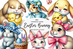 Cute Easter Bunny Clipart Bundle 1 - CraftNest - Digital Crafting and Art