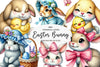 Cute Easter Bunny Clipart Bundle 1