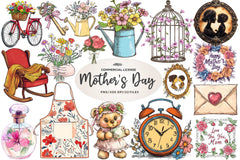 Vintage Mothers Day Clipart Bundle - CraftNest - Digital Crafting and Art