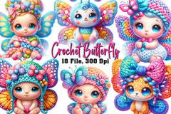 Crochet Butterfly Clipart Bundle - CraftNest - Digital Crafting and Art