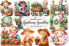 Gardening Grandma With Flowers Clipart Bundle