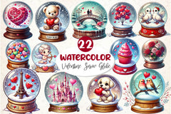 Valentines Day Snow Globe Clipart Bundle - CraftNest - Digital Crafting and Art