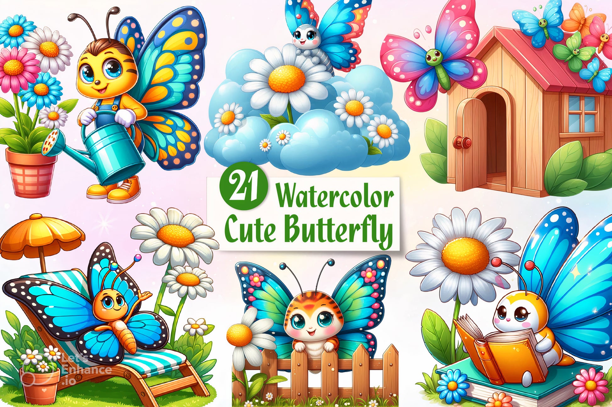 Cute Butterfly Clipart Bundle 2 - CraftNest - Digital Crafting and Art