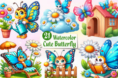 Cute Butterfly Clipart Bundle 2 - CraftNest - Digital Crafting and Art