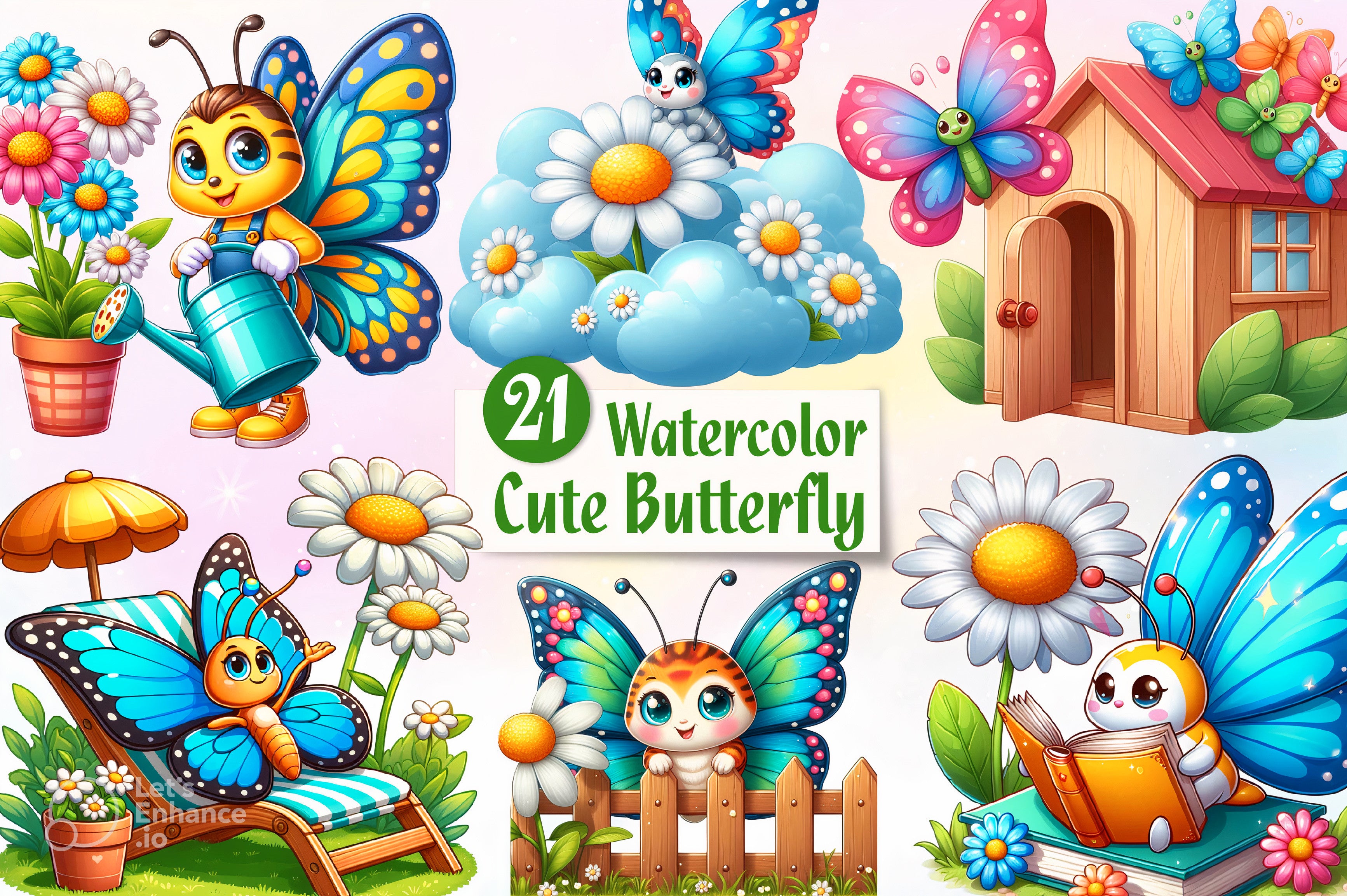 Cute Butterfly Clipart Bundle 2 - CraftNest - Digital Crafting and Art