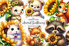Spring Animal Sunflowers Clipart Bundle