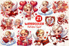 Red Valentine Cupid Clipart Bundle