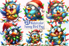 Funny Christmas Bird Clipart Bundle - CraftNest - Digital Crafting and Art