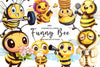 Quirky Funny Bee Clipart Bundle