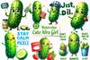 Cute Pickle Character Quotes Clipart Bundle