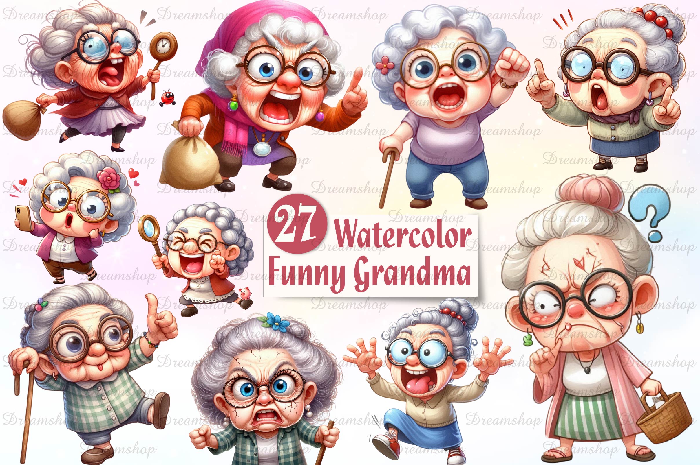 Funny Grandma Clipart Bundle - CraftNest - Digital Crafting and Art