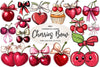 Coquette Cherries Bow Clipart Bundle