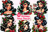 Vintage Christmas Pinup Girl Clipart Bundle