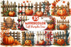 Fall Pumpkin Fence Clipart Bundle 3