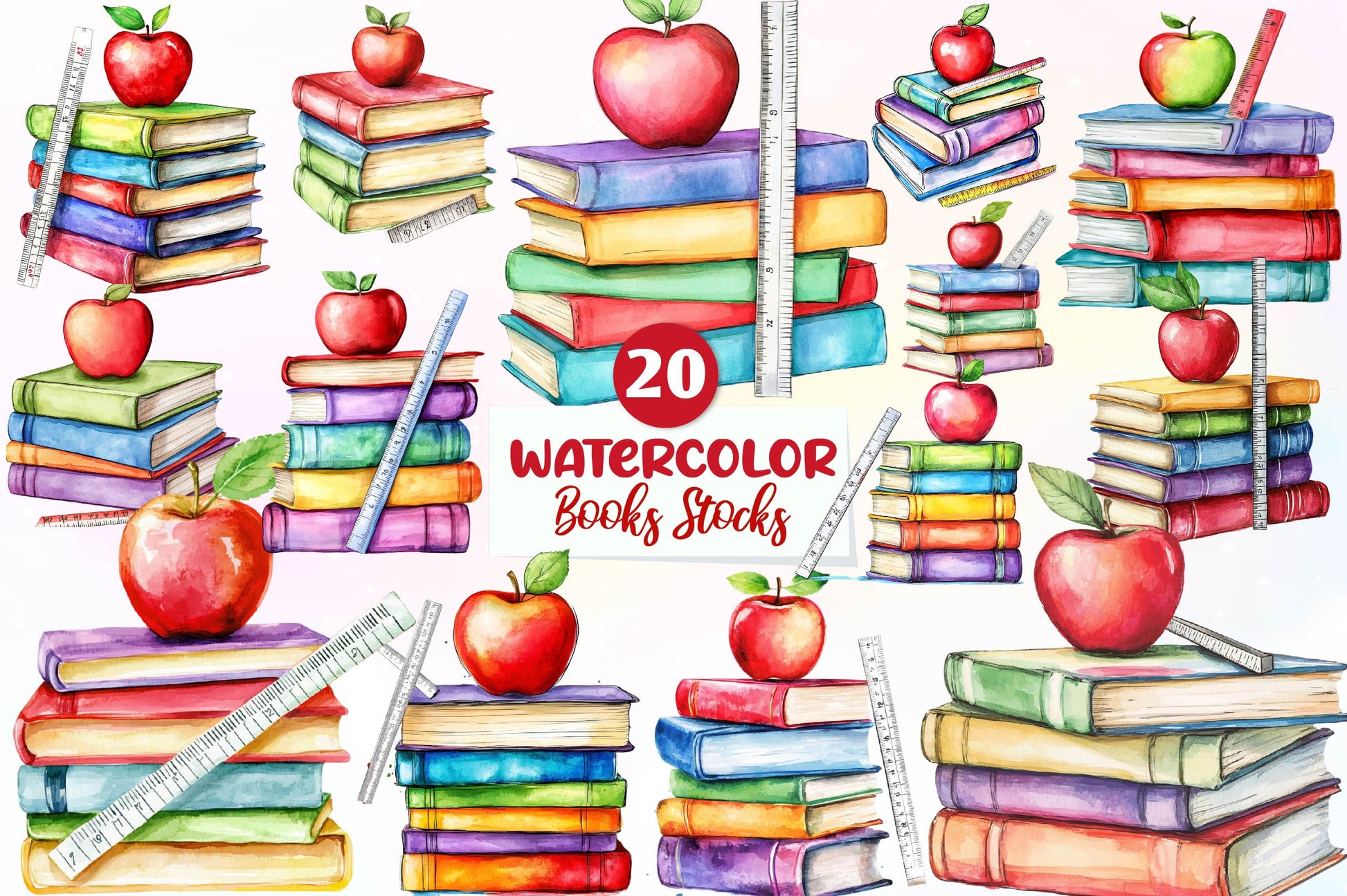 Books Stacks Clipart Bundle - CraftNest - Digital Crafting and Art